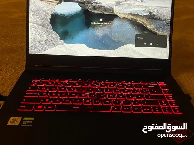 لابتوب msi gf63 10scr معالج I7 الجيل العاشر وكرت شاشة NVIDIA 1650 ti وشاشة 15.6” HDR مع الكرتون