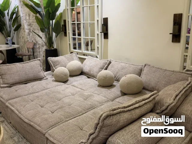 طقم كنب رمادي من هومسنتر عدد 7 قطع
