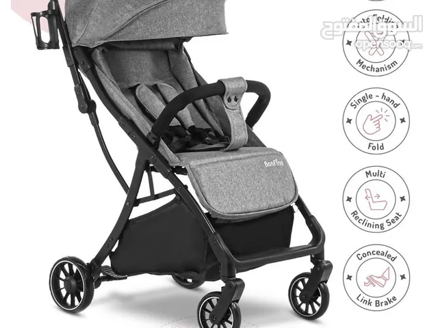 عربة أطفال باللون الرمادي من ماركة Bonfino Bonfino Aero lite Baby Cruiser stroller