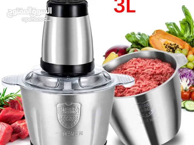 فرامة كهربائية ستيل 3 لتر 4 شفرات مفرمه ملوخيه و خضار و لحوم مفرمة ورقيات ستانلس قطاعه خلاط