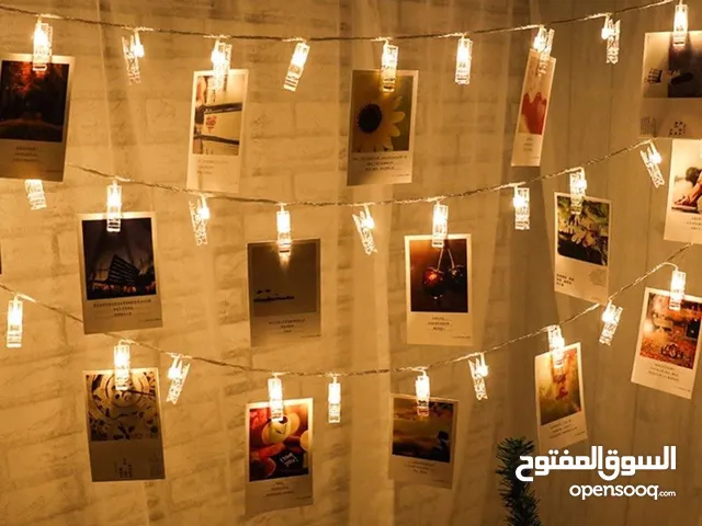 Clips lumineux pour accrocher des photos décoration intérieure سلسلة أضواء للديكور والتزيين