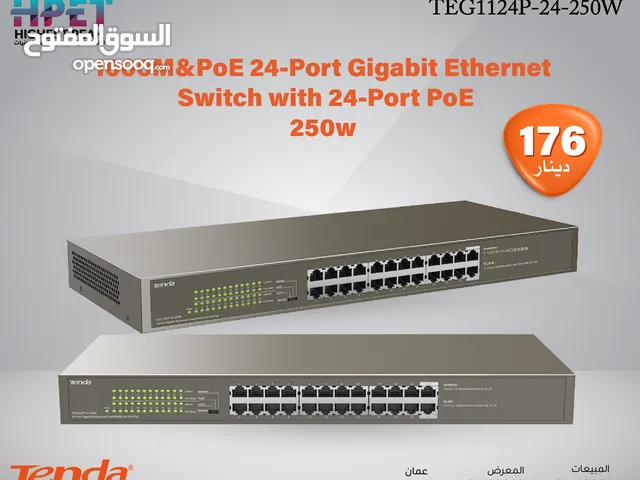 Tenda TEG1124P-24-250W محول إيثرنت جيجابت 1000M&PoE مزود بـ 24 منفذًا مع 24 منفذًا PoE