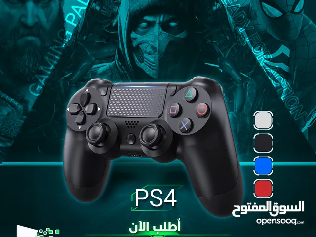 يد العاب جيمنغ ايد بلايستيشن 4 لون أسود و أبيض و أزرق و أحمر Controller Playstation Gamepad PS4