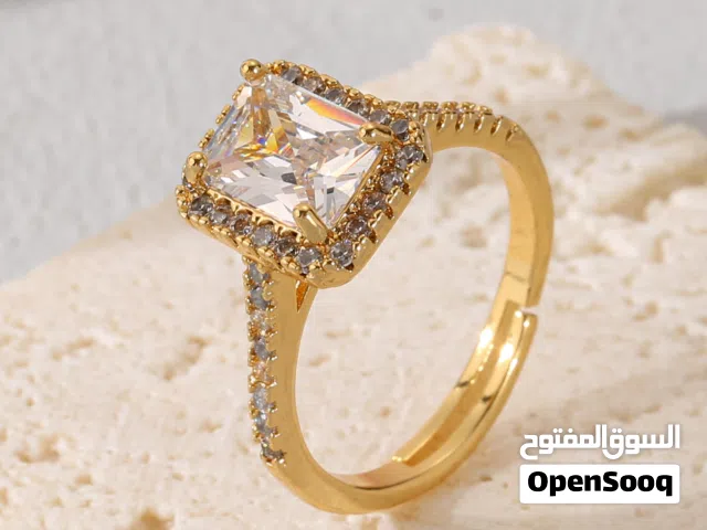 Princess Cut Synthetic Zircon Open Ring