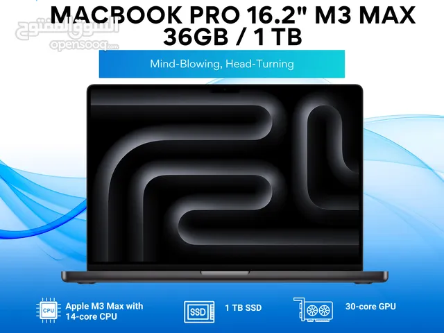 Macbook Pro 16.2" M3 Max 36GB/1TB/ماك بوك برو 16.2" 36GB/1TB M3Max