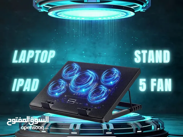 ستاند لاب توب او ايباد مع 5 مراوح تبريد عالي الجوده بالاضافه للنزيد من الاكسسوارات