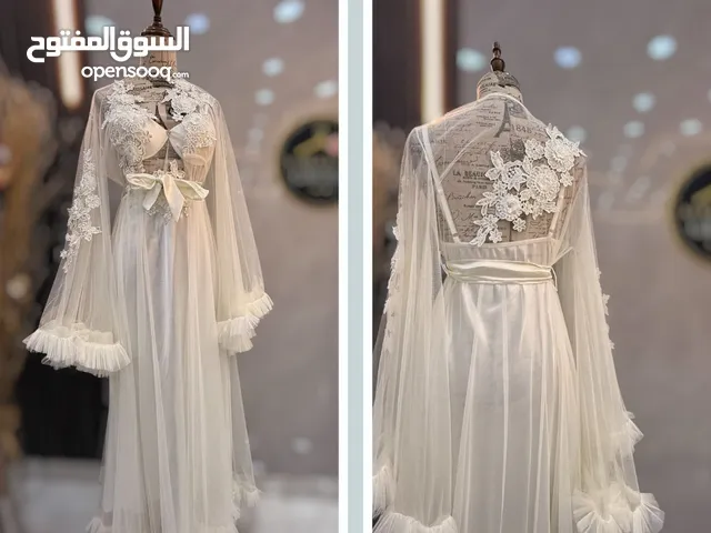 جهاز عروس  قميص نوم ابيض طقم العروس 4قطع
