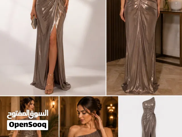 Bronze Elegance – One Shoulder Evening Dress