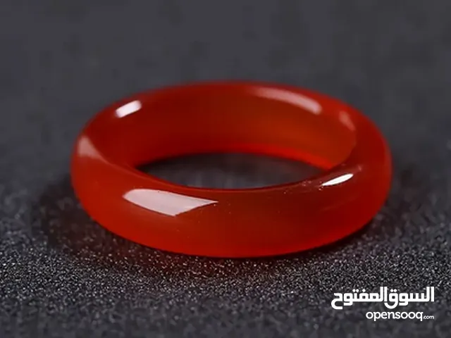خاتم حجر كريم عقيق طبيعي احمر مميز