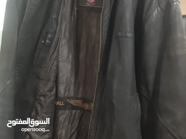 جاكيت بحال الجديد جلد بقري  PALL  بني MALL اللون بني محروق