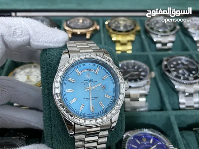 رولكس رجالي مرفق علبه وكيس رولكس وكفاله سنه