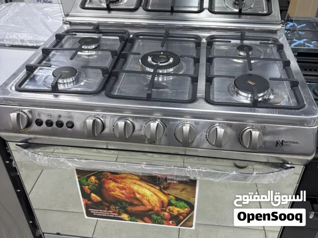 فرن غاز ناشونال سونيك 90 سم ستنالس ستيل مع مروحة بالاصدار الجديد