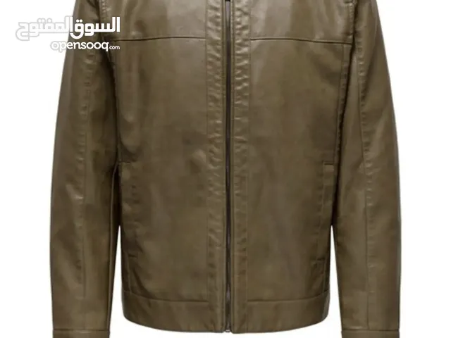 جاكت جلد طبيعي جديد تماما و بأوراقه و أختامه ماركة only & Sons