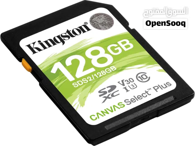 كرت ذاكرة لكميرات التصوير Kingston 128 GB Canvas Select Plus SD Memory Card, Black