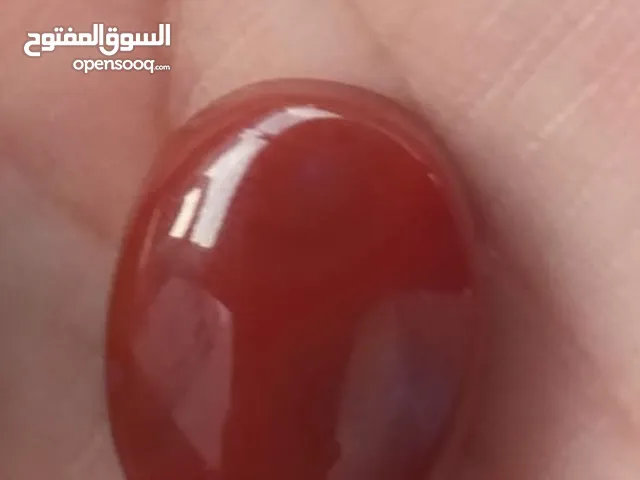 حجر عقيق جزع يمني أحمر كبدي  Yamani agate stone dark red lace