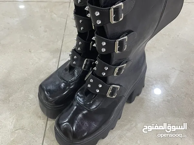 Goth black platform boots brand new
