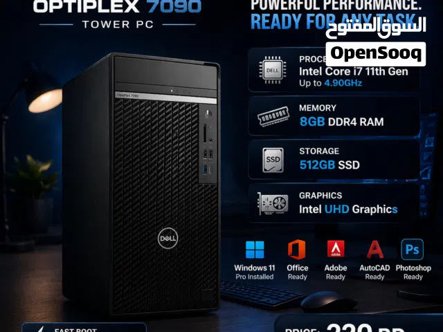Dell Core i7 11th Gen 8GB RAM 512GB SSD Win 11 Pro Office - AutoCAD Photoshop Perfect Office Busines