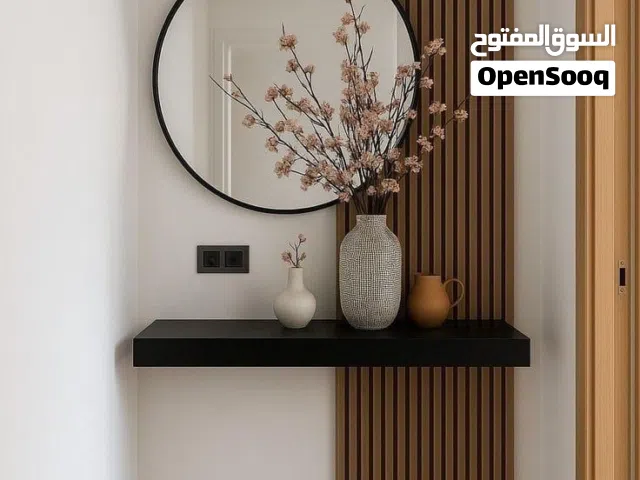 ديكورات الرفوف الخشبية وPVC الحديثة