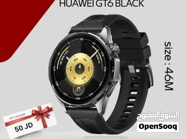HUAWEI GT6 BLACK ( 46M ) NEW /// ساعه هواوي جي تي 6 لون اسود مقاس46 ملي الجديد
