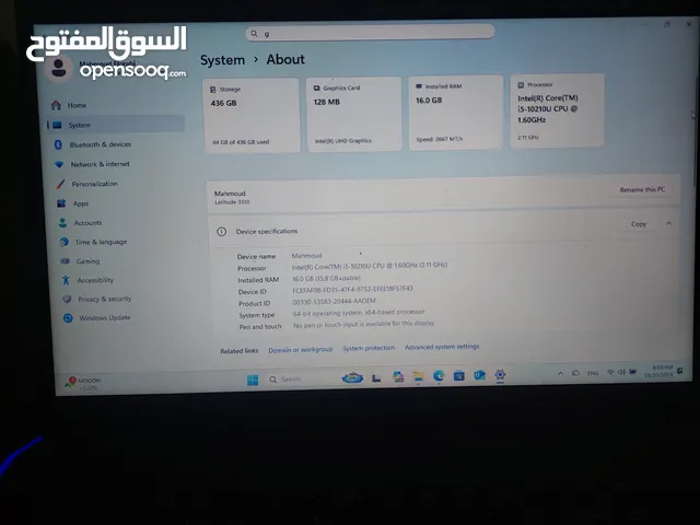 dell latitude 3510 core i5 G 10 with 1tp ssd and 1tp hard external and with Fan with all Accessories