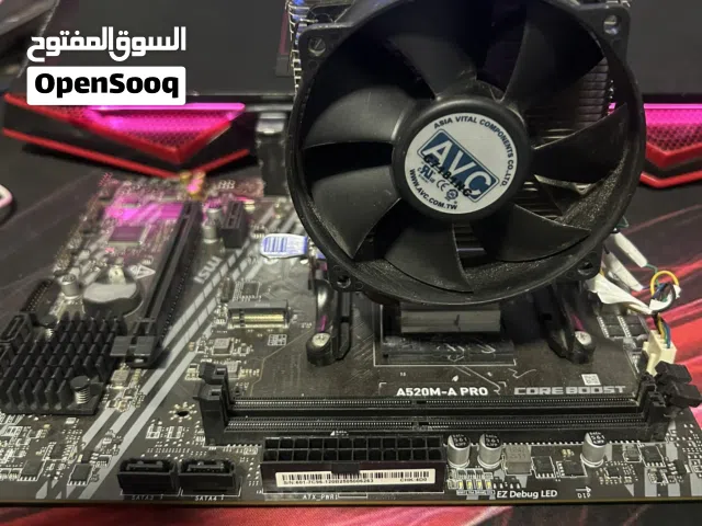 بورد a520 مع معالج r7 1800X مع مبرد هوائي