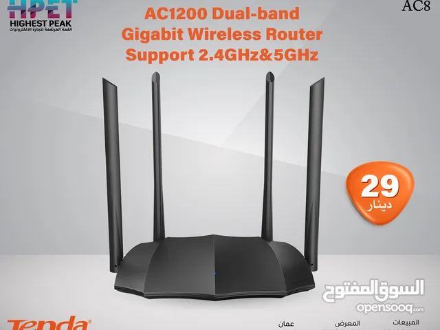 Tenda AC8 راوتر جيجابت لاسلكي ثنائي النطاق (2.4GHz - 5GHz)