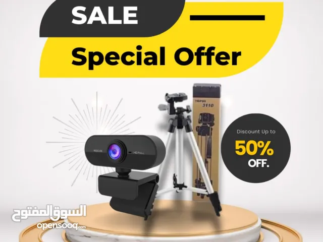 Offre Spéciale : Webcam Full HD 360° mic + Trépied telehpone