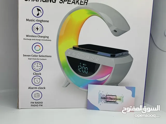 افضل تيبل لامب جوجل مضيء 5 في1 شاحن لاسلكي وراديو وسبيكر وساعة ومنبه وتيبل لامب