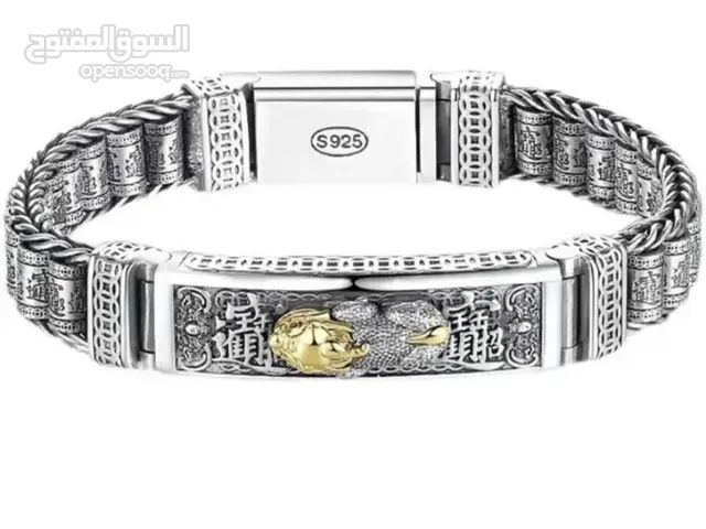 اسورات رجاليه ستيل مطلية بالفضة مختومة