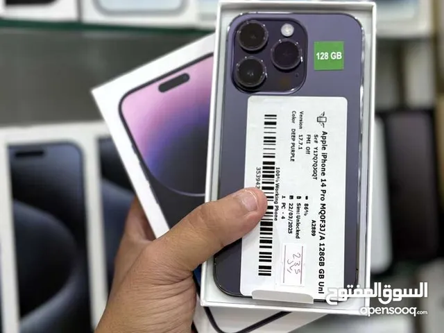 عرض خااص : iPhone 14 pro 128gb هاتف بحالة الوكالة بدون اي شموخ أو مشاكل مع ضمان و ملحقات و بأقل سعر