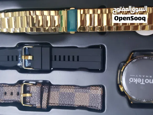 ساعات يد ذكية جديدة صناعة المانية Ultra Smart Watch  مع 3 سير ( جلد ومطاط وفابرك )