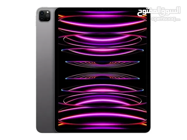 للبيع iPad Pro 12.9 إنش (M2) الجيل السادس – سعة 256GB – شبه جديد بكرتونه وشاحنه الأصلي سعر ممتاز