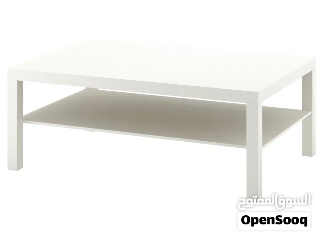 لبيع طاولة إيكيا أبيض + طاولات جانبيه