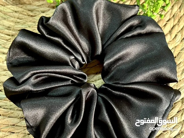Black satin scrunchies