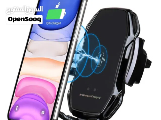 حامل هاتف للسيارة مع شحن لاسلكي ذكي جميع الهواتف التي تدعم الشحن اللاسلكي سامسونج آيفون شاومي