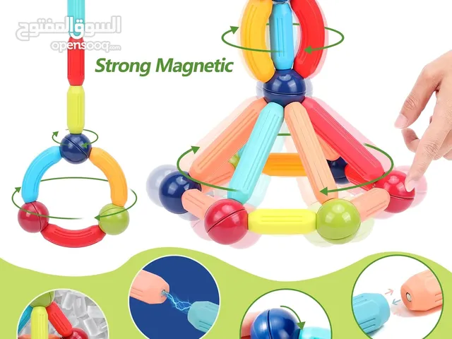ليجو مغناطيسي الاصلي الوان زاهيه قطع متعدده الاشكال يوجد من 54 قطعه لغايه 200 قطعه