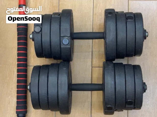 اوزان 30kg للبيع دنبلين و بار 20 دينار و قابل