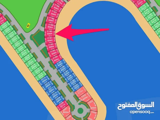 للبيع ارض بصباح الاحمد البحرية المرحله الرابعة B مساحة 504 متر صف اول