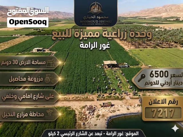 Farm Land for Sale in Jordan Valley Al Rama