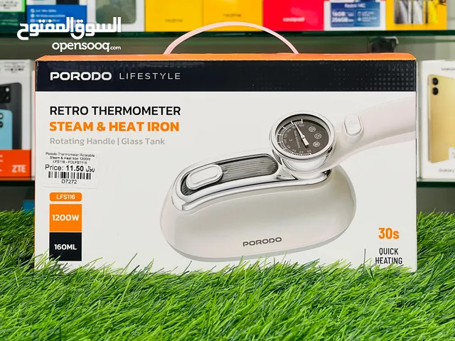 Porodo Lifestyle Retro Thermometer Steam & Heat Iron