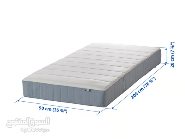 استخدام قليل جدا ولايوجد مشاكل في المرتبة مرتبة بنوابض, متين.أزرق فاتح,  90x200 سم الطول: 200 سم الع