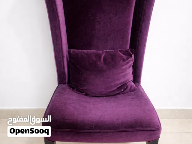 كرسي مخملي بنفسجي بظهر مرتفع وطويل Purple Velvet High and Tall Back Chair