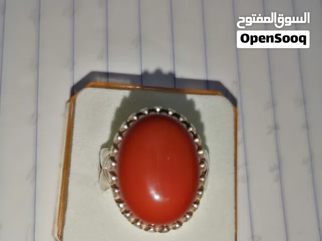 محبس عقيق كبدي ثقيل 925