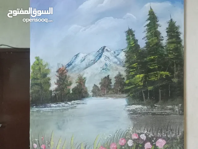 لوحات فنية طبيعة عدة مقاسات رسم يدوي