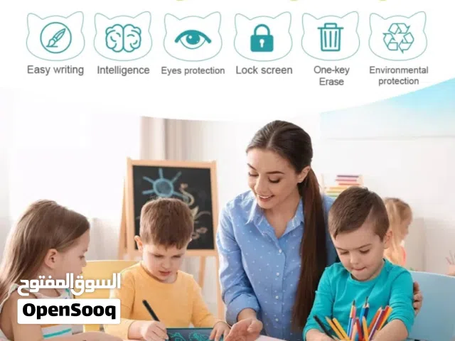 سبورة ألكترونية للاطفال مقاس 10 بوصة لتنمية مهارات الكتابة والرسم،يوجد شحن ولائي