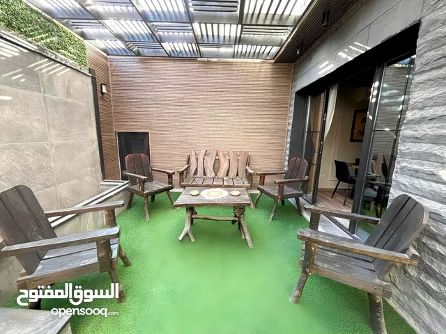 طقم حدائق خارجي 7 مقاعد مع طاولة وسط خشب زيتون مع طقم كفرات ووتر بروڤ