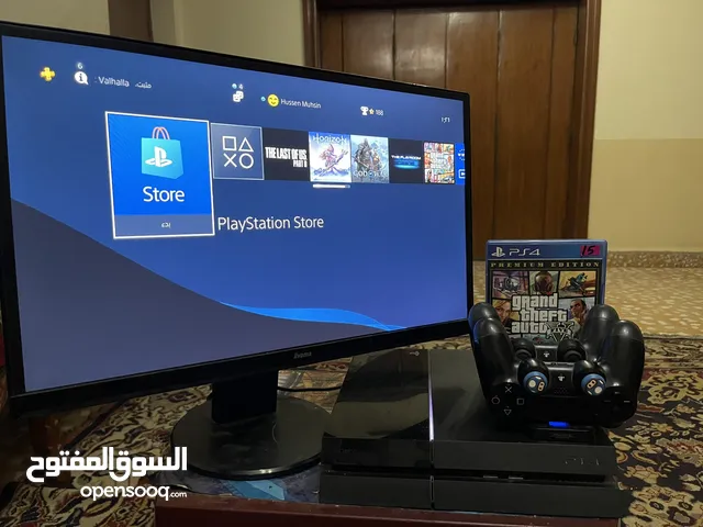 PlayStation 4 + monitors full HD 60HZ+ لعبتين