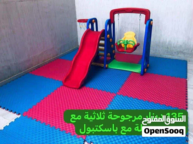مرجوحة مزدوجة مع سحسيلة مع باسكتبول 3 بواحد للاطفال للروضات جديده بكرتونتها متوفر فوم ارضيات جديد