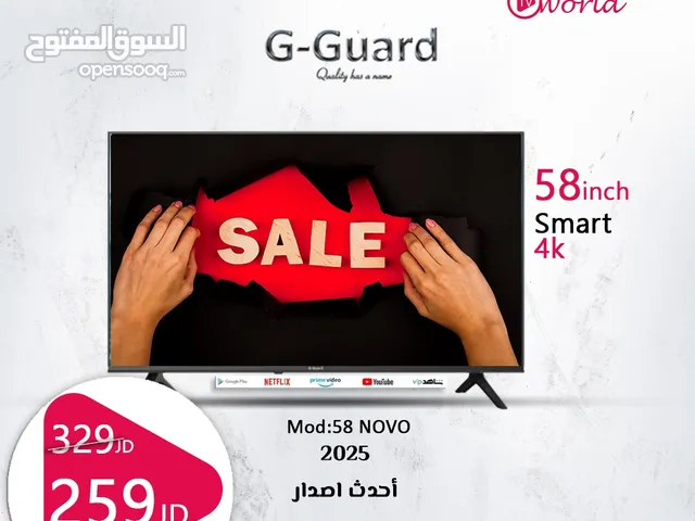 شاشه جي جار 58 انش 4K smart مع قاعده جداريه فقط ب 259 دينار