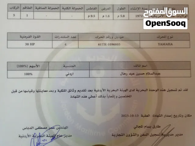 قارب مستعمل للبيع بحالة جيدة مع مميزات مميزة